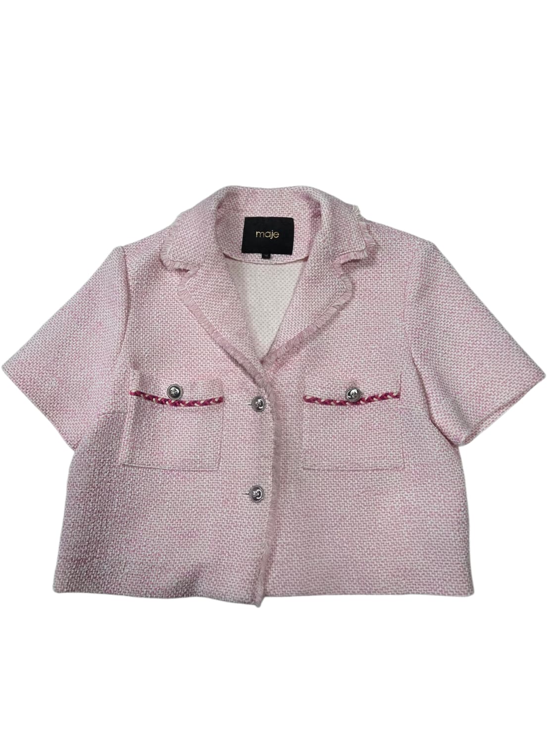 Maje 마쥬 린넨혼방 반팔 트위드 자켓 36 상품이미지2