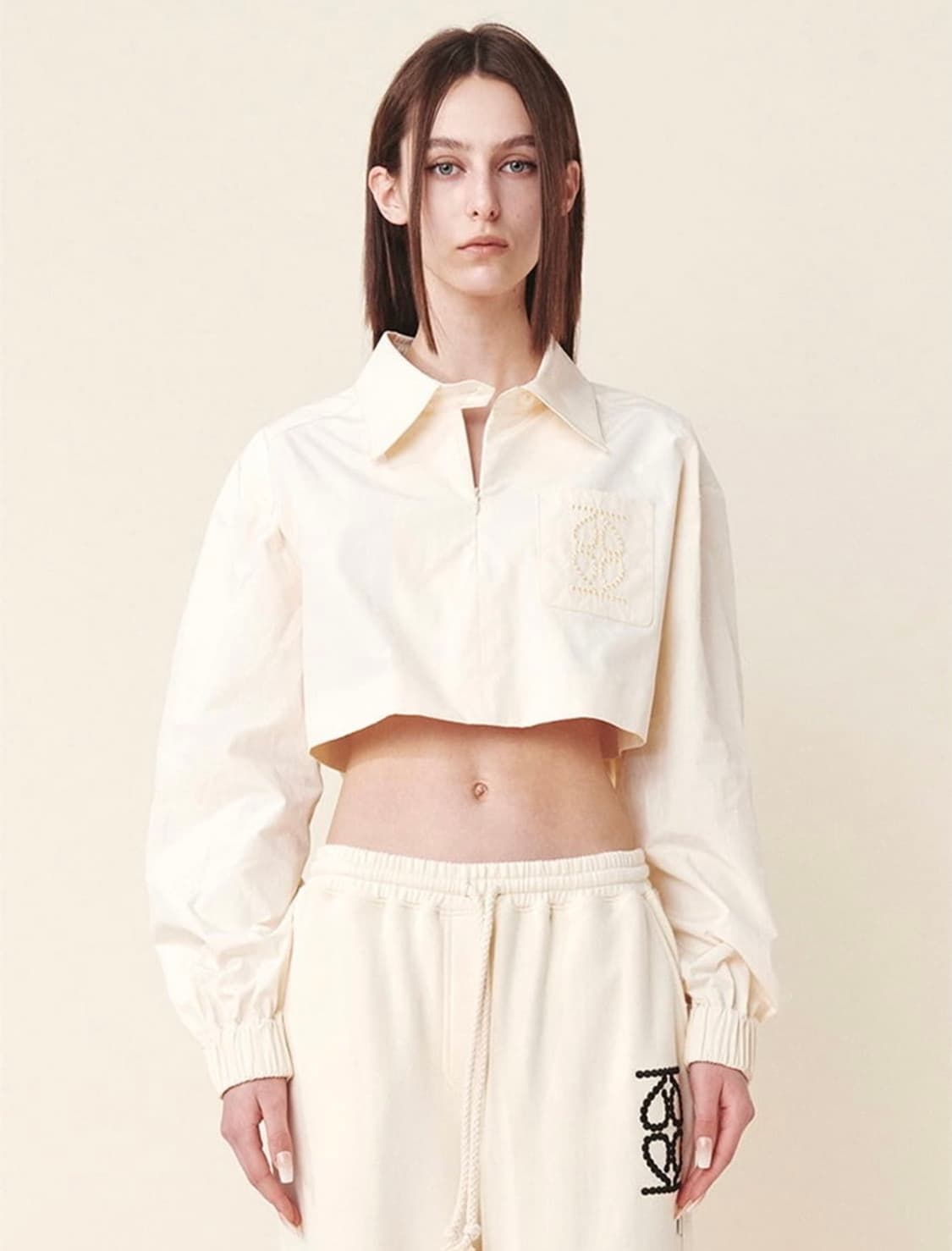 Kijun. Half Zip-up Shirt Yellow 상품이미지1