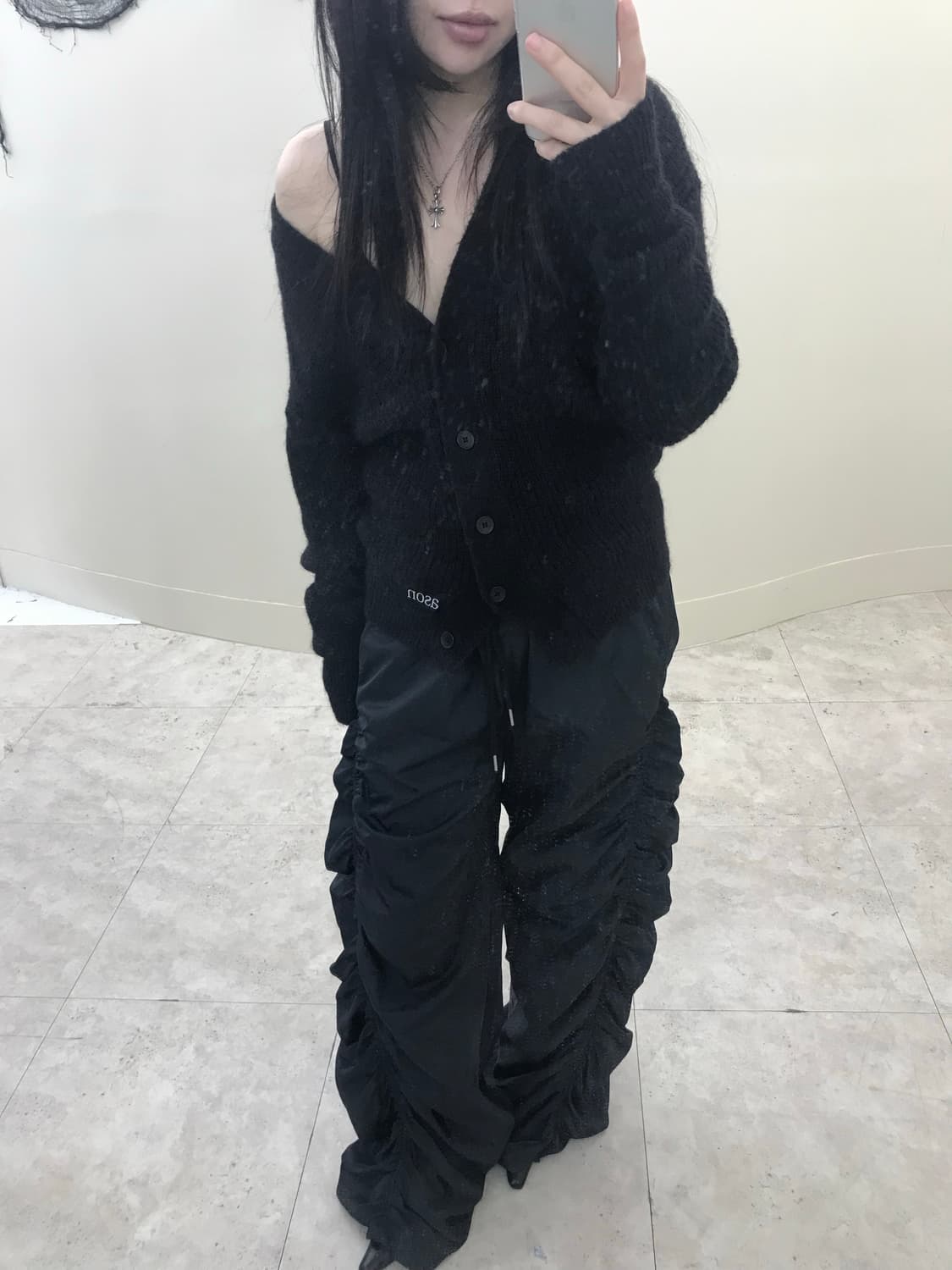 셔링 나일론 트랙 팬츠 상품이미지3