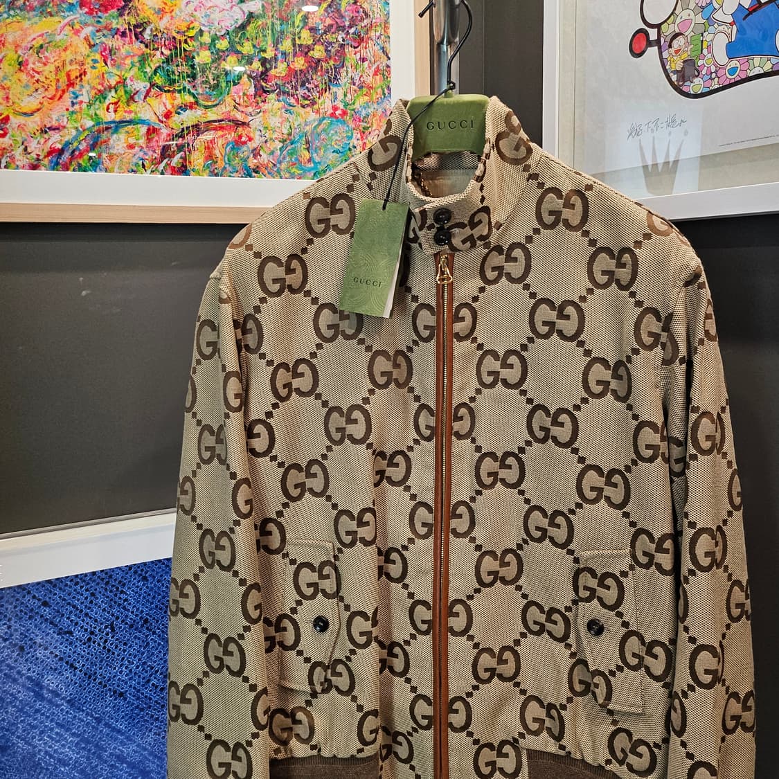 구찌 점보 GG 캔버스 자켓 베이지 에보니 점보 자켓 상품이미지3