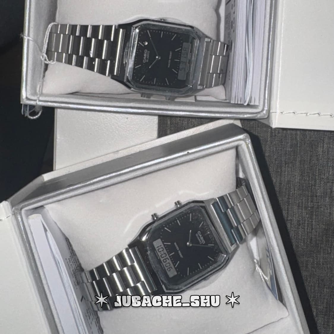 카시오 남녀공용 유니섹스 메탈 스퀘어 손목시계 AQ-230A-1DMQ 상품이미지3