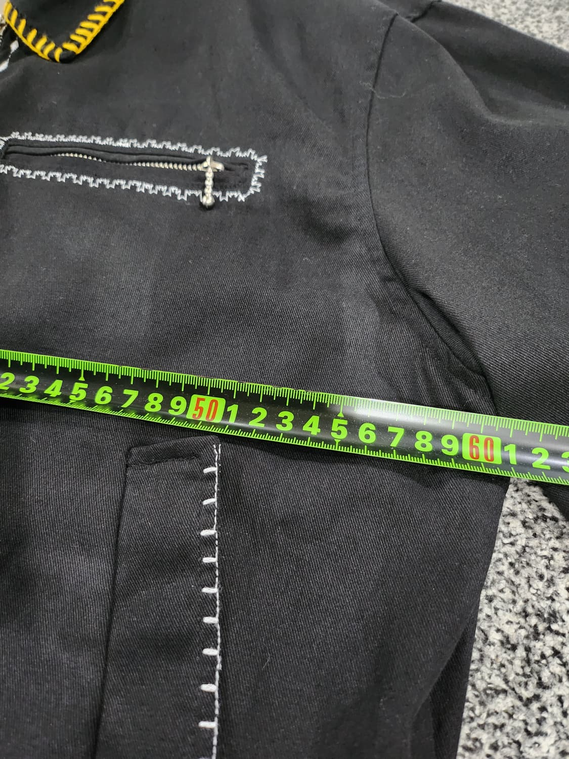 유니크 컬러 스티치 디테일 블랙 집업 자켓 상품이미지9