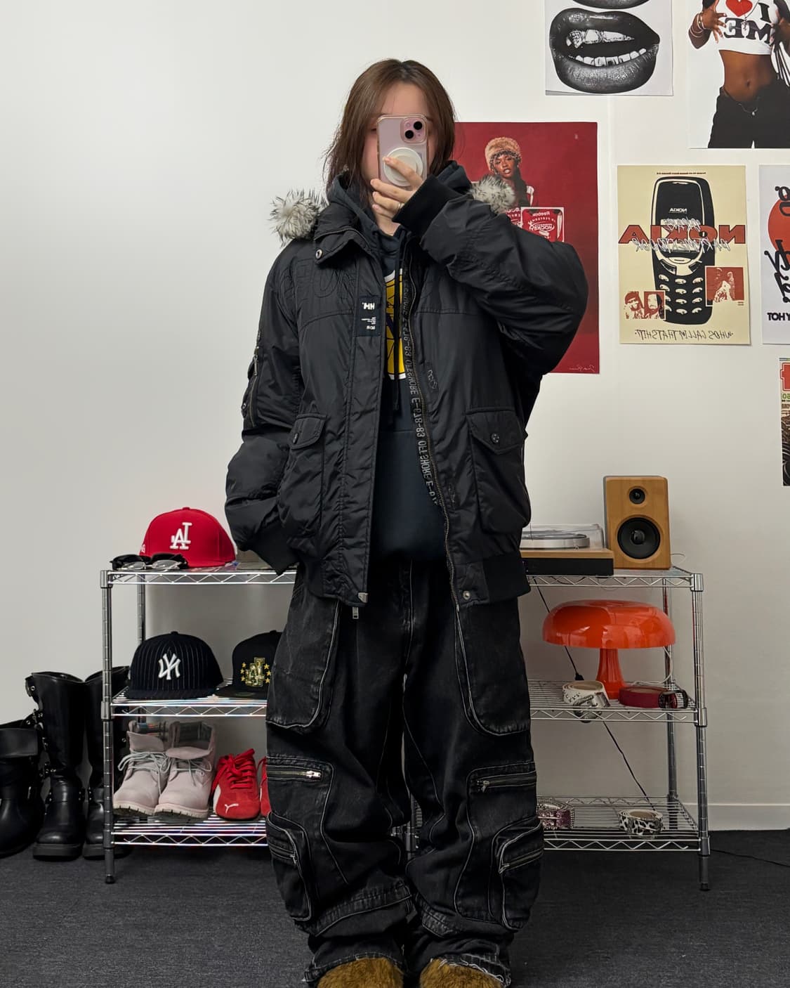 헬리한센 00s 나일론 퍼 패딩 점퍼 블랙 상품이미지4