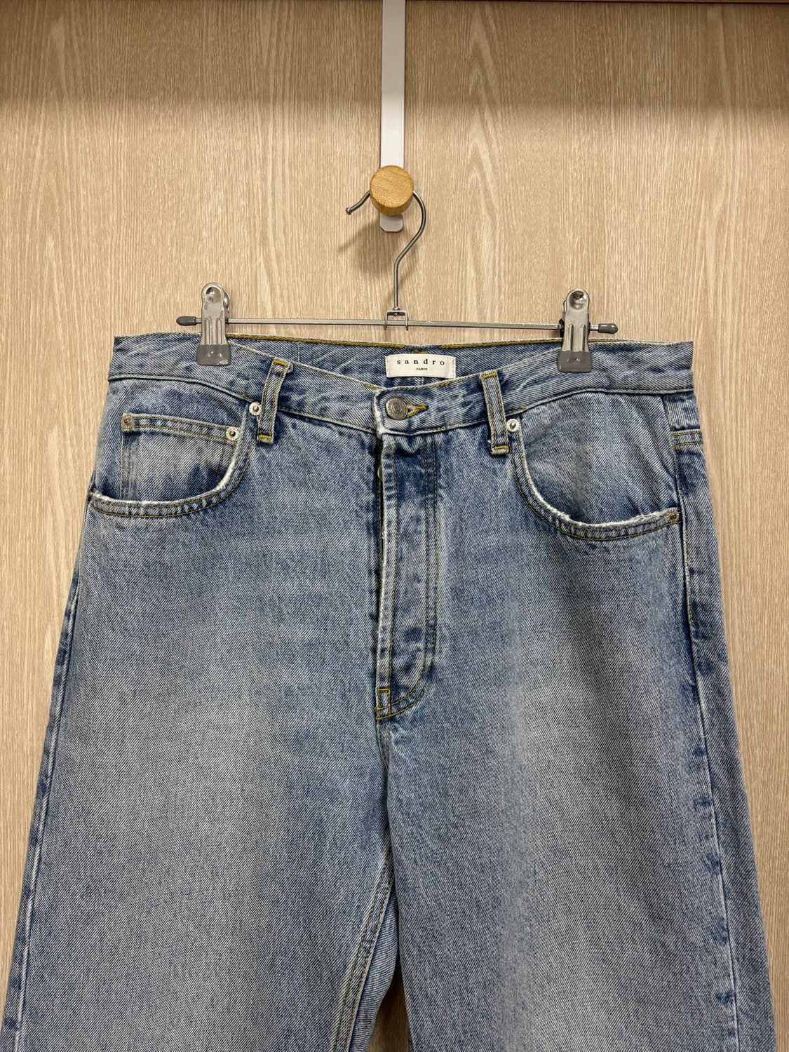 산드로옴므 레귤러핏 워싱 데님팬츠30/연청 상품이미지2
