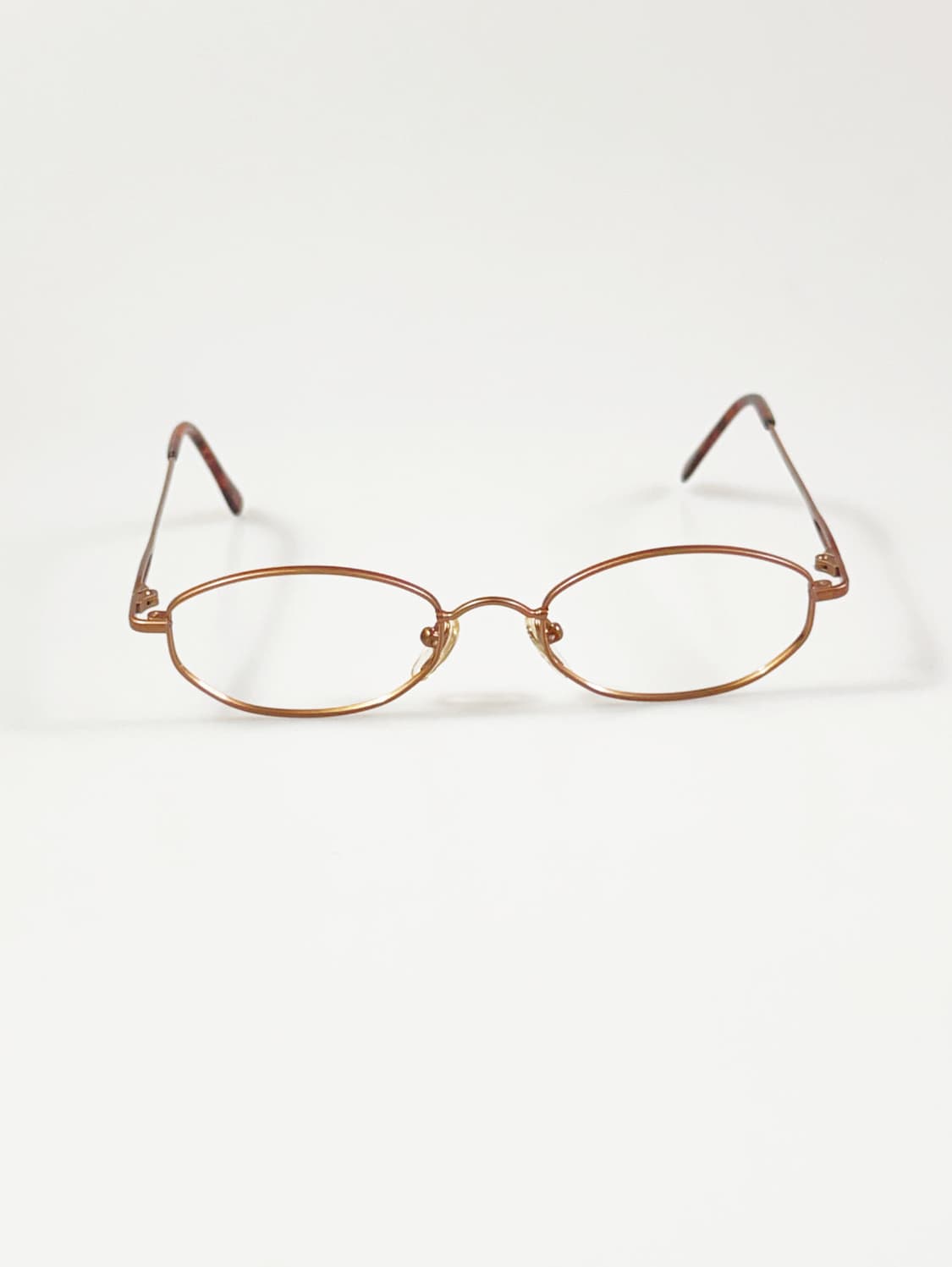 90s OTIC 브론즈 브라운 슬림 오벌 메탈 빈티지 안경 상품이미지1