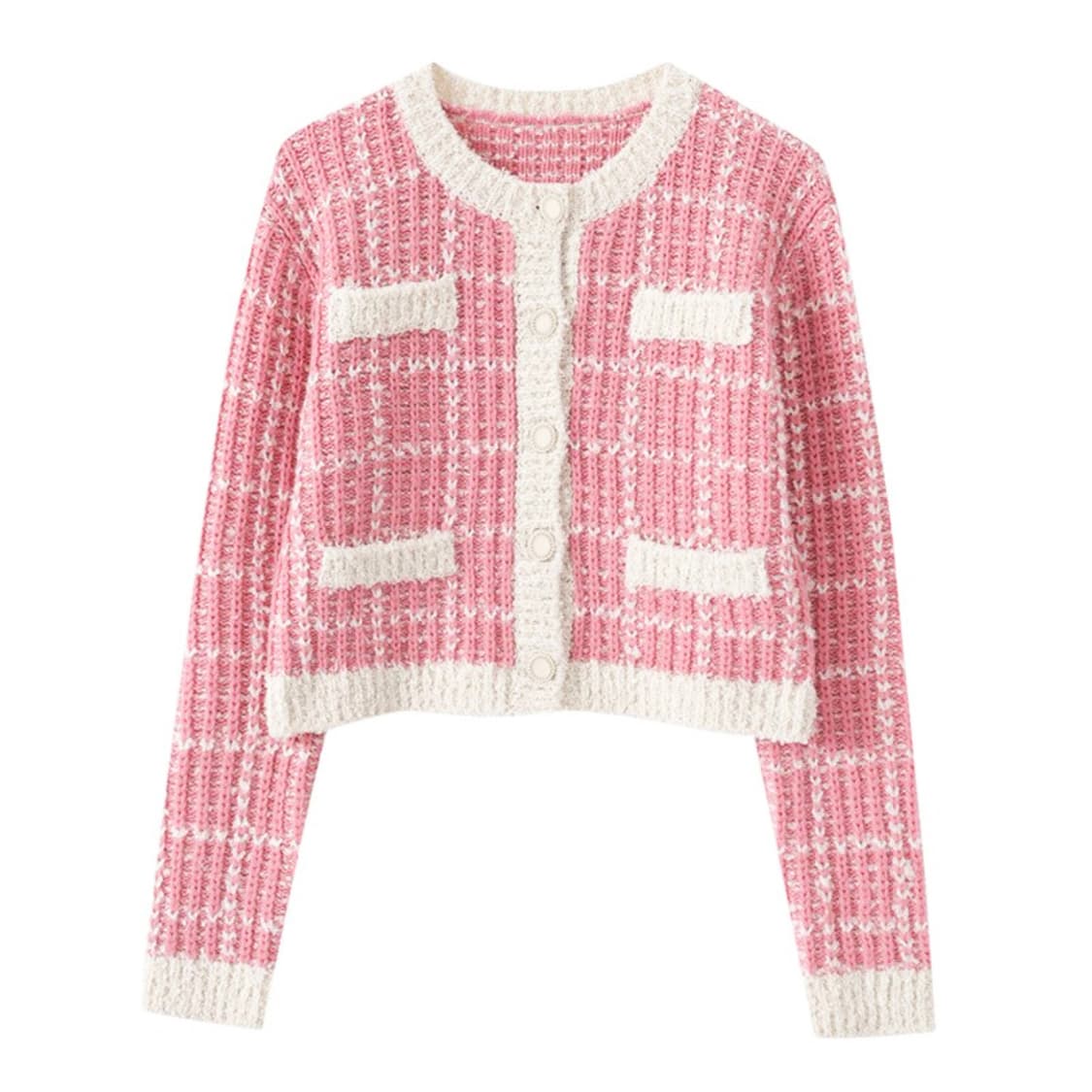 에트몽(ETMON) 장원영 트위드 니트가디건 55-66 새상품 상품이미지4