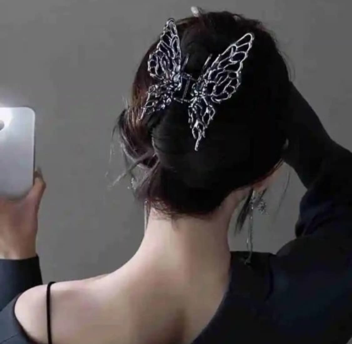 메탈 트라이벌 퓨처리즘 대형 금속 나비 집게핀  상품이미지2