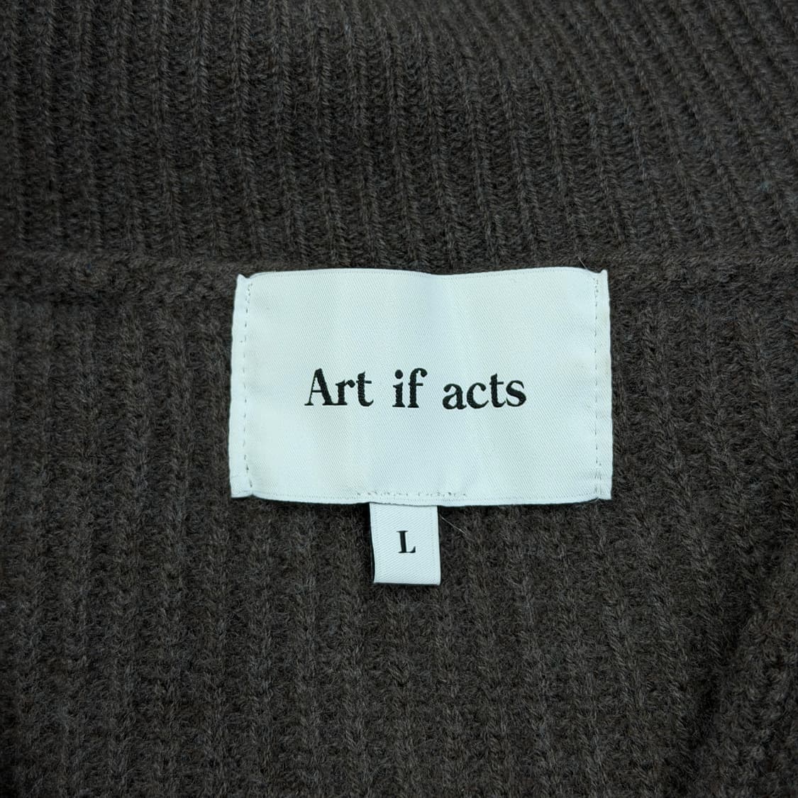 아트이프액츠 울 브라운 하프 반집업 니트 L 상품이미지7