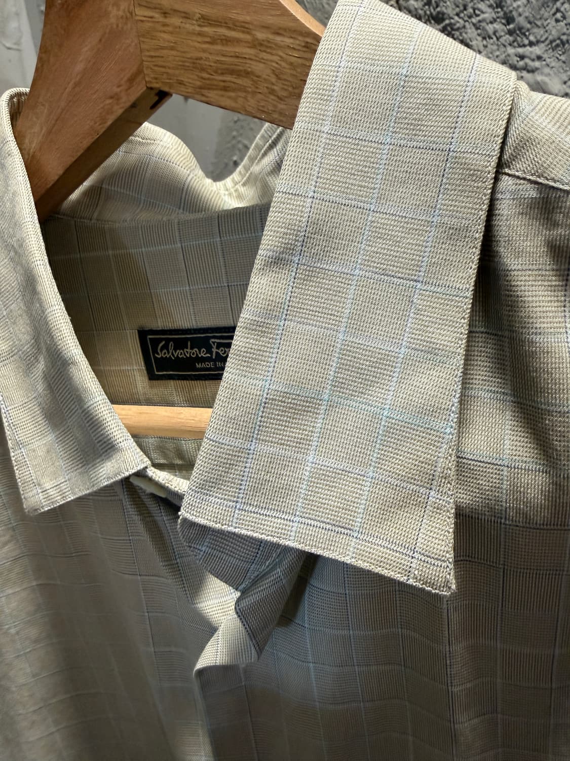 페라가모 체크 패턴 셔츠 베이지 98-180 (L) 상품이미지5