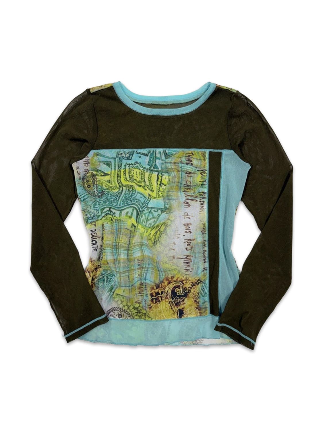 빈티지 시스루 펑크 레터링 레이어드티 상품이미지1