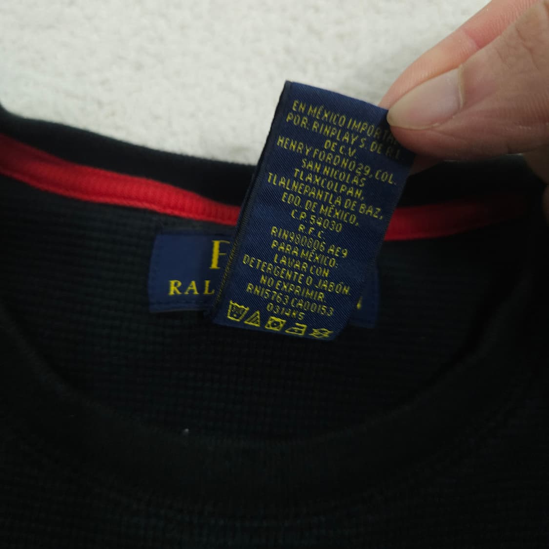 폴로 랄프 로렌 와플 롱슬리브 M 블랙 상품이미지5