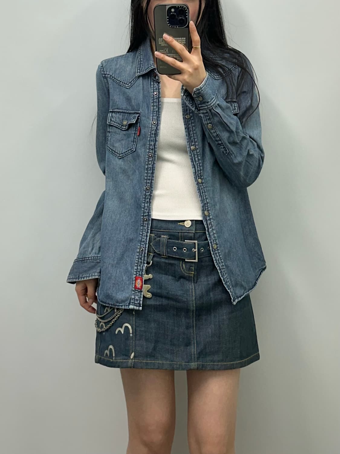 디키즈 y2k 와투케 웨스턴 데님 셔츠 상품이미지2
