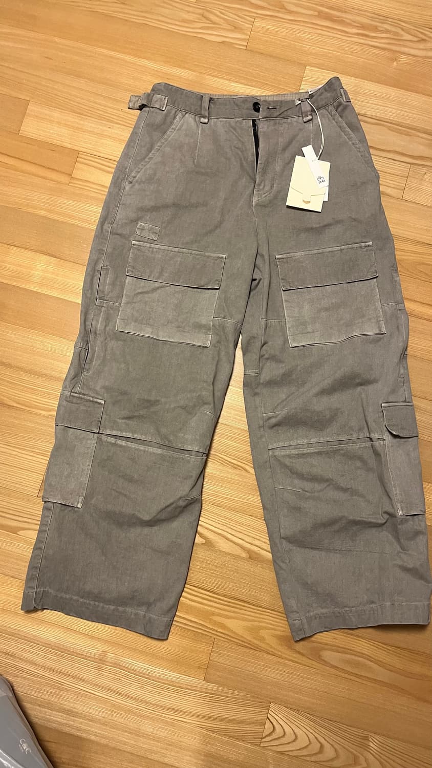 폴리테루 x노매뉴얼 다이드 카고 팬츠 라이트 그레이 3사이즈 상품이미지1