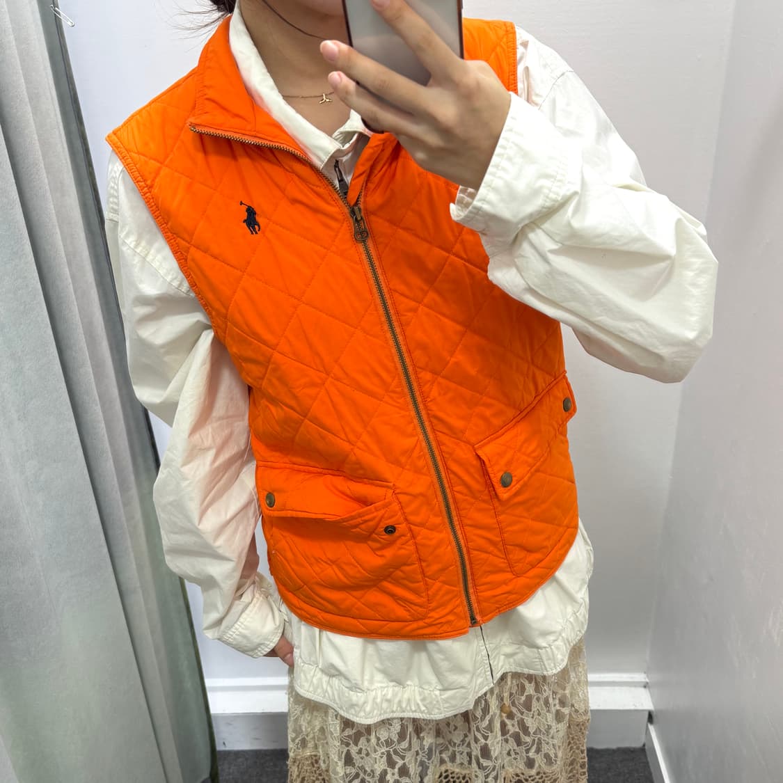 폴로 오렌지 패딩조끼 상품이미지4