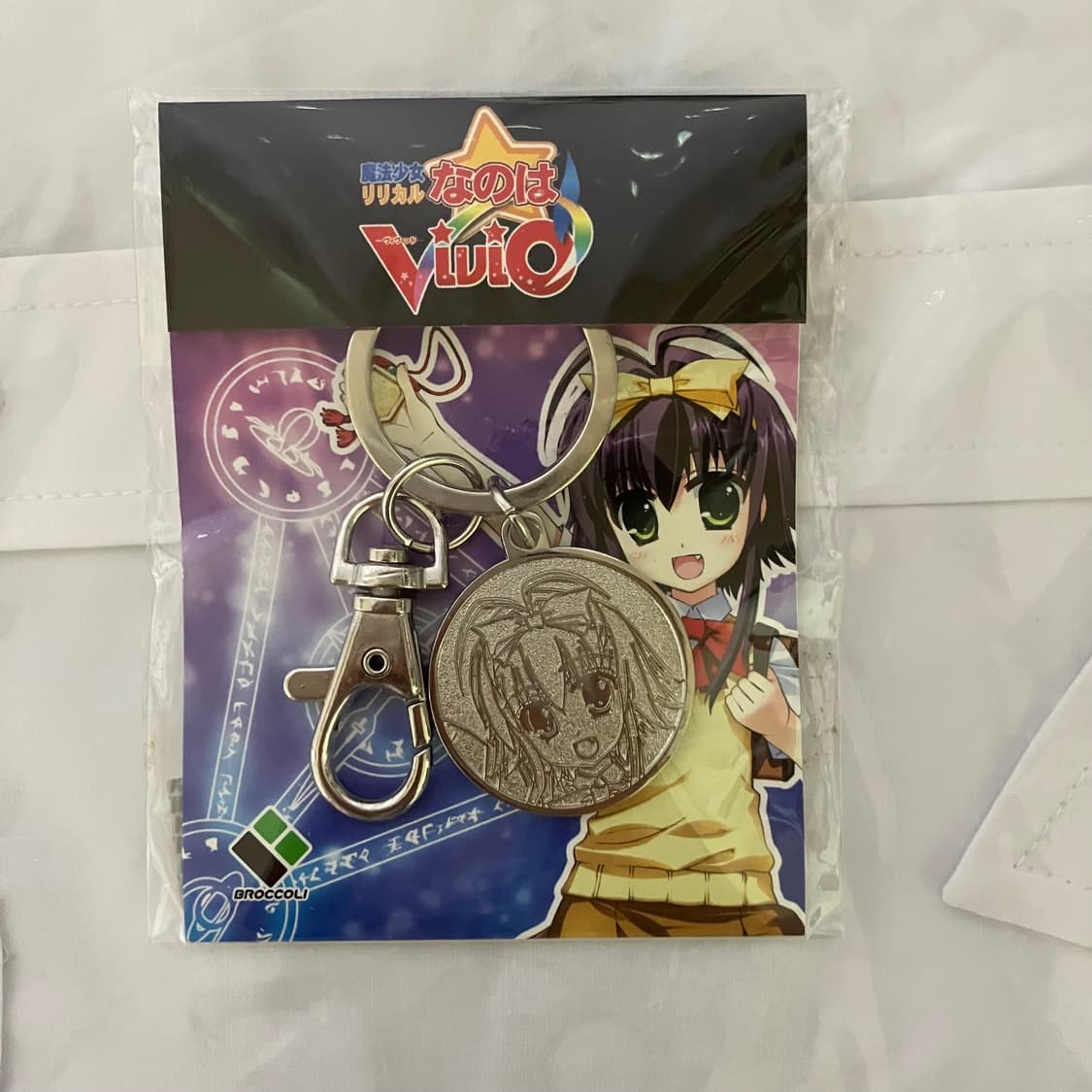 고전문구 미소녀 원형 코인 메탈 키홀더 마법소녀리리컬나노하 갸루 상품이미지2