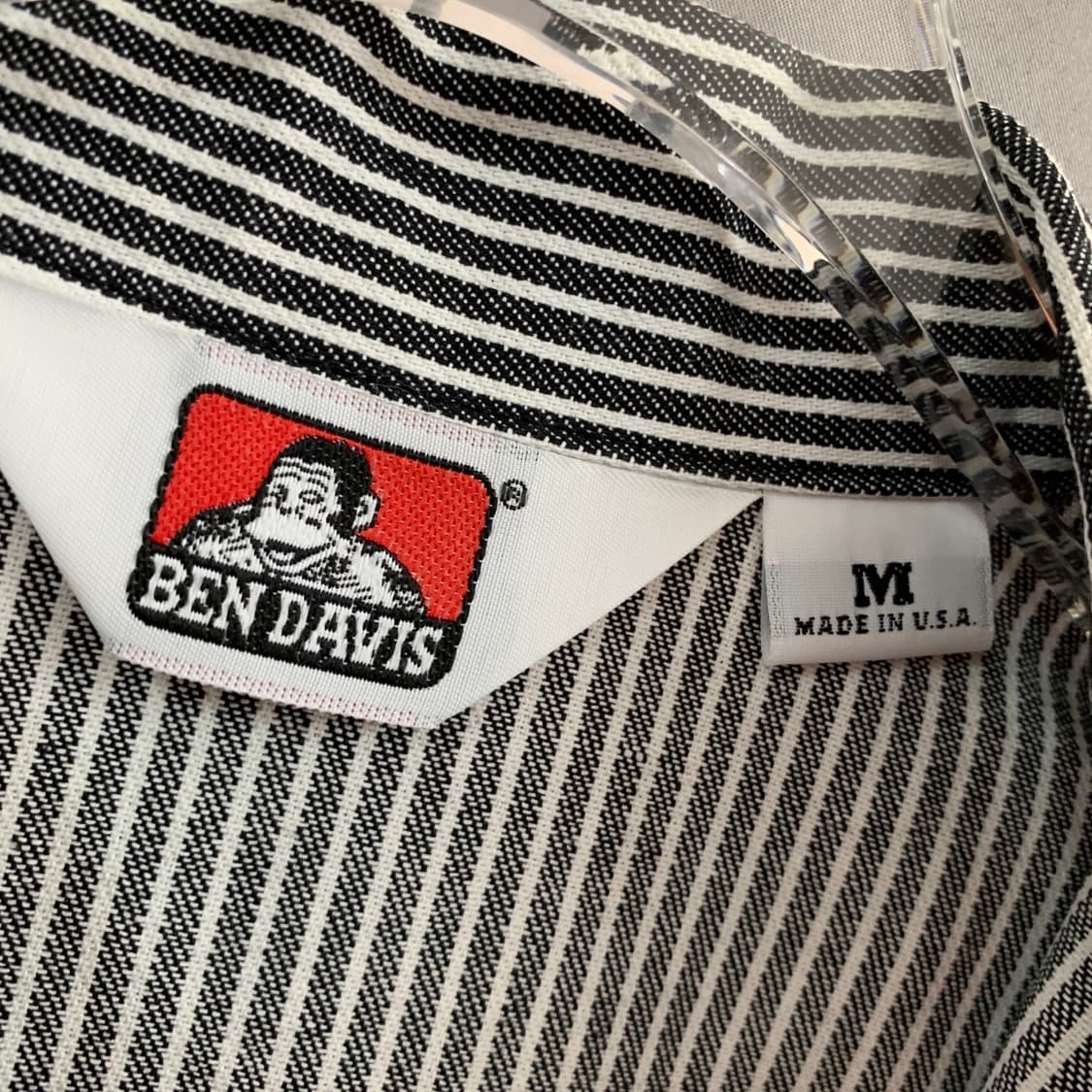 M 벤 데이비스 스트라이프 반집업 더블 포켓 반팔 셔츠 상품이미지5