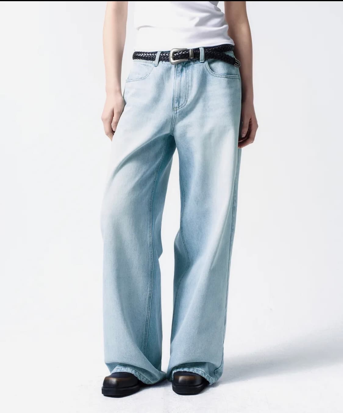 인사일런스 우먼 로우웨이스트 와이드진 xs 상품이미지1