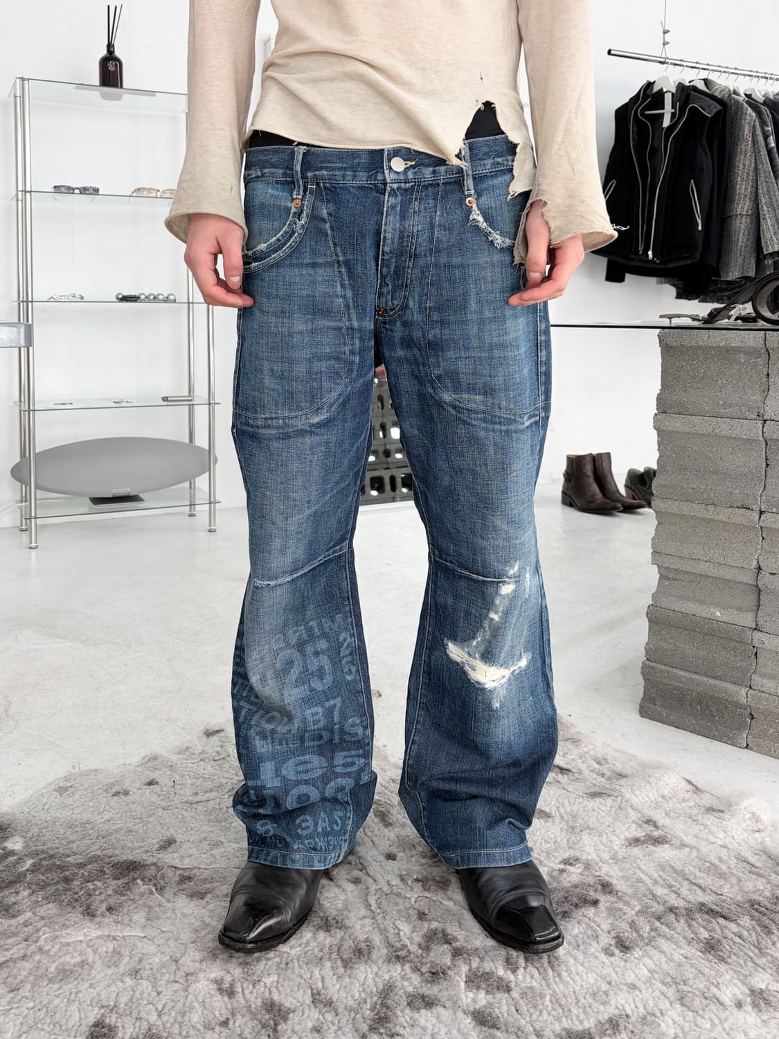 2000’s 엠포리오 아르마니 플레어 데님 팬츠 상품이미지1