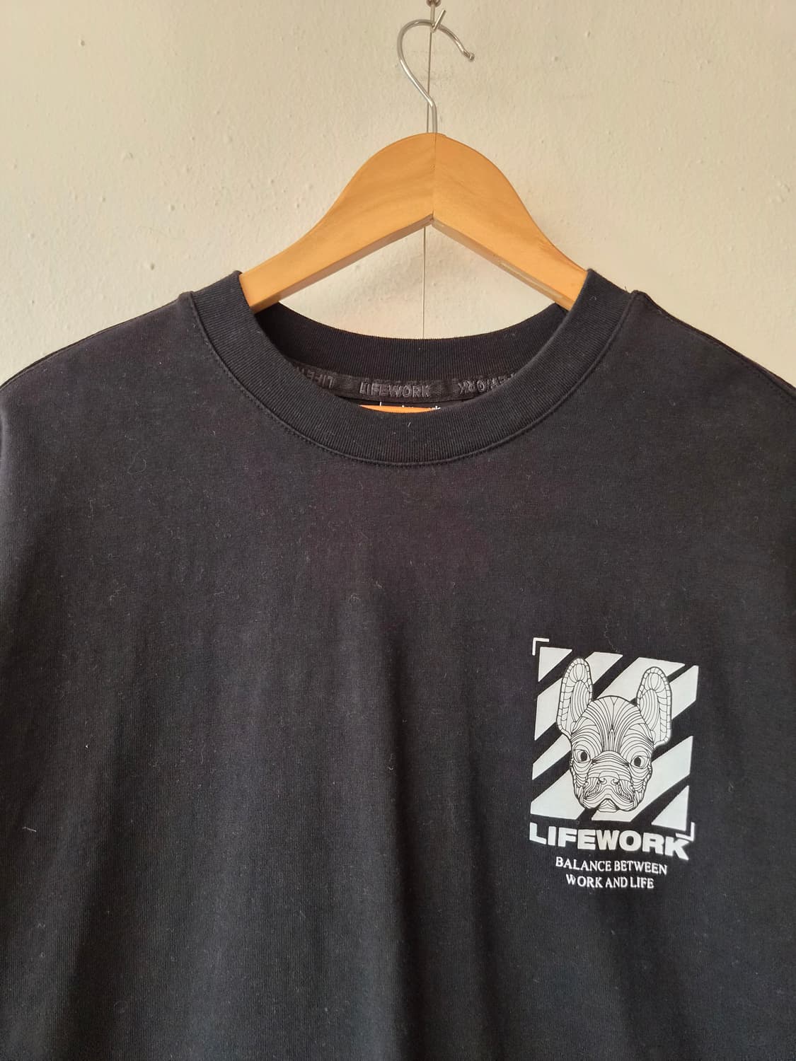 라이프워크 남성 블랙라운드반팔티셔츠 L사이즈 상품이미지1