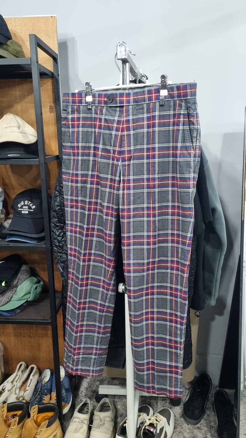 (브룩스브라더스) 체크 치노팬츠 33size (허리단면43, 기장99) 상품이미지1