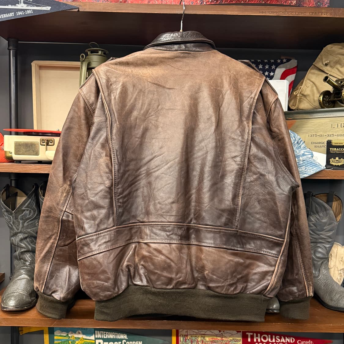 80~90s 레드스킨스 홀스하이드 B32 플라이트 봄버자켓 N858   상품이미지2