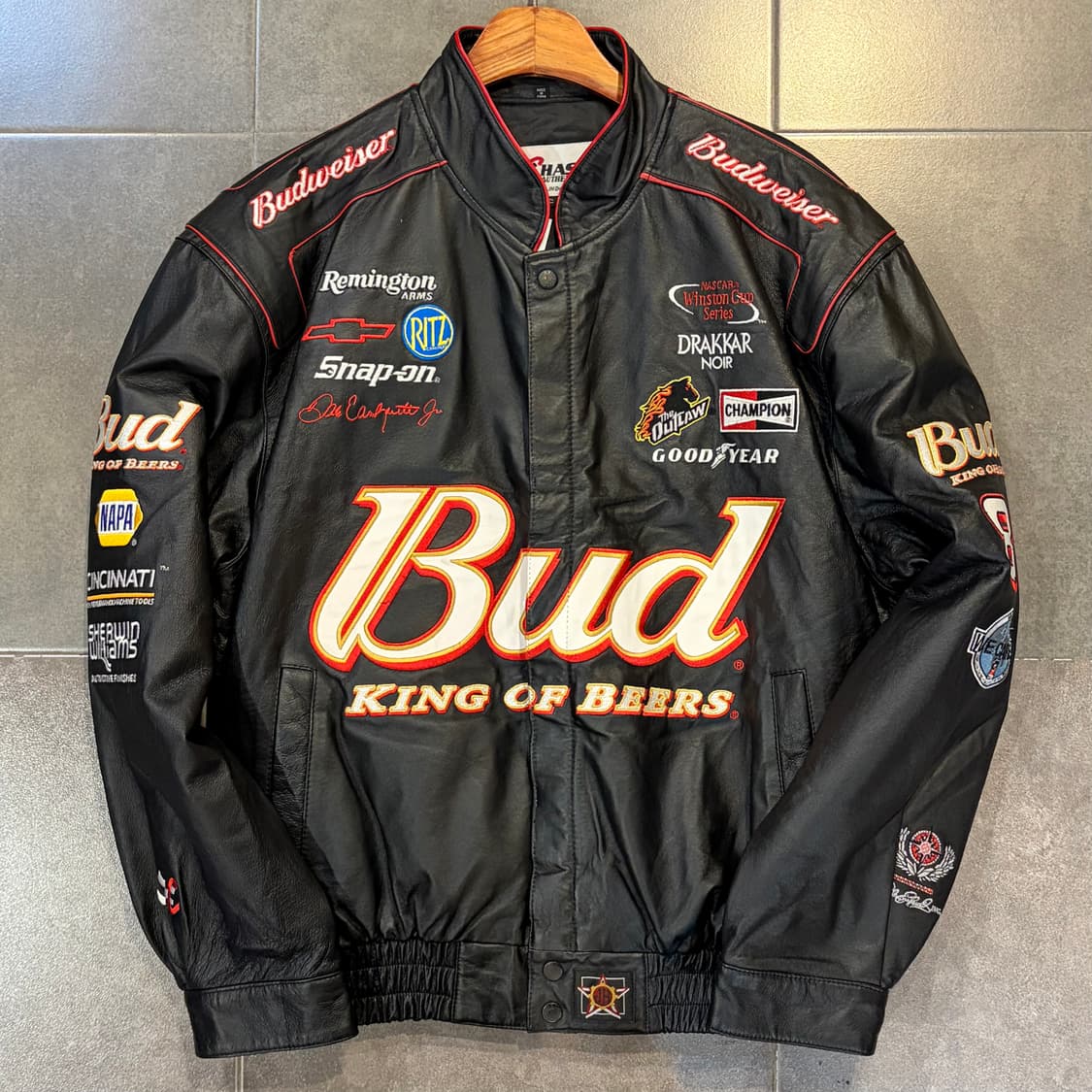 [No.9] JH Design 버드 와이저 레더 레이싱자켓 상품이미지1