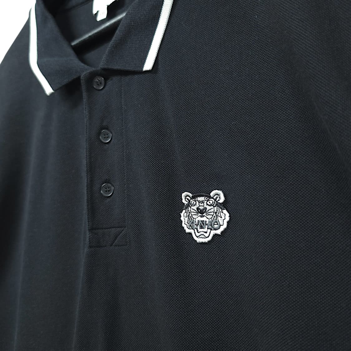 [2XL] 겐조 블랙 타이거 헤드 자수 코튼 PK 반팔 카라티셔츠 상품이미지4