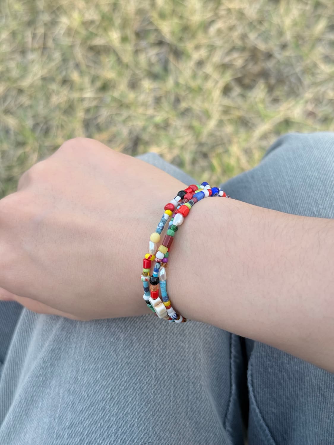 핸드메이드 글라스비즈 목걸이 팔찌 상품이미지2