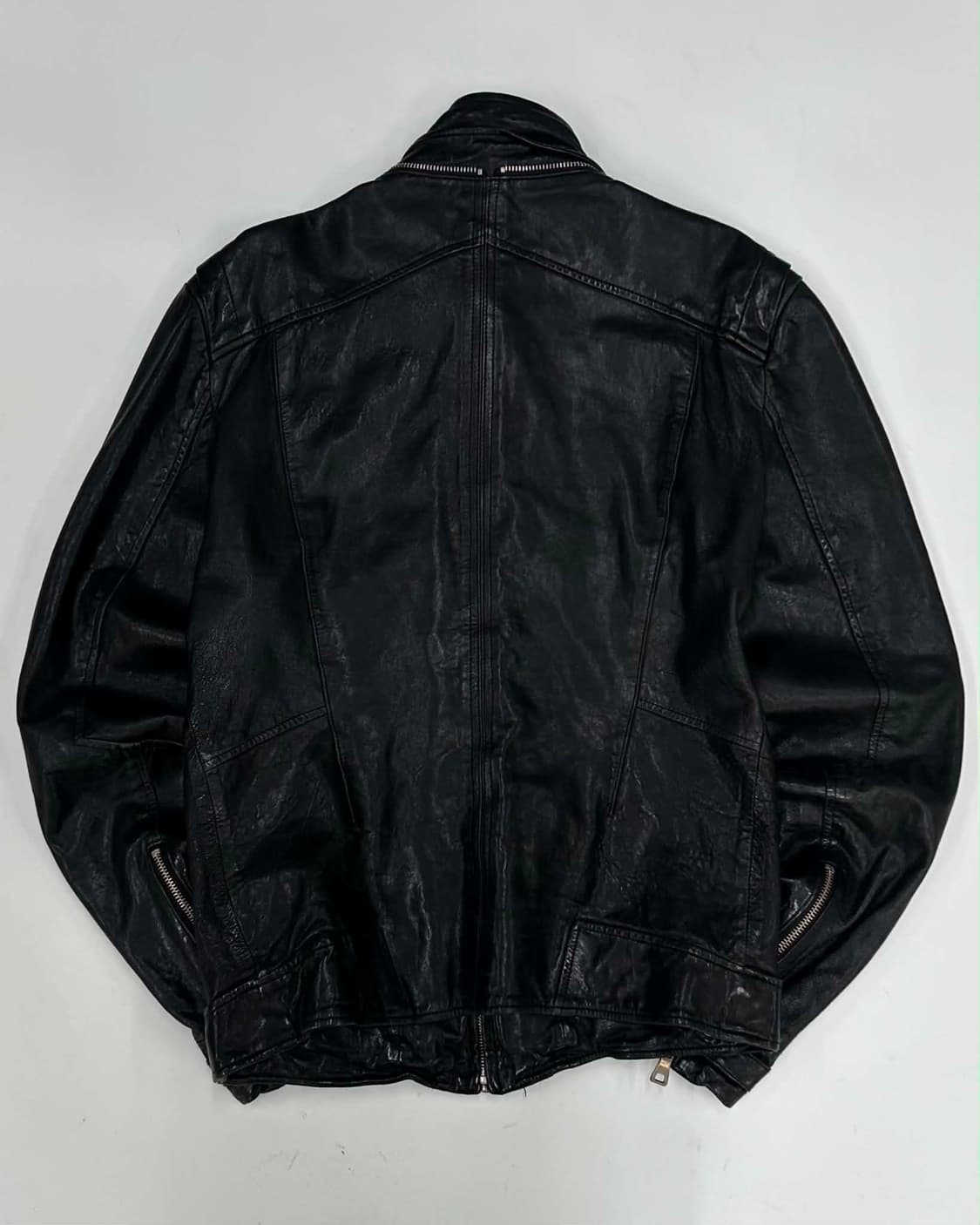 [M] Vintage 이태리 솔로프 leather 더블 디테일 집업 라이 상품이미지2