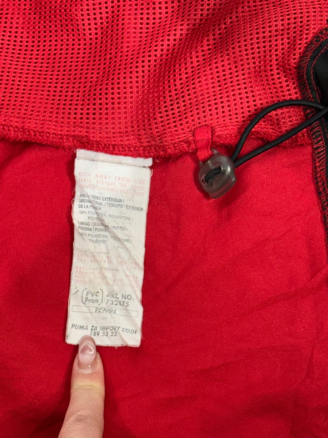 푸마 레드 오버핏 바람막이 자켓 XL 상품이미지8