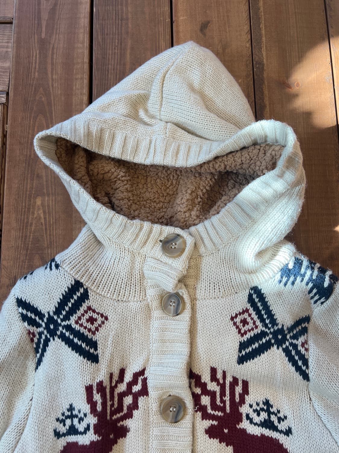 노르딕 플리스 니트 후드 가디건 상품이미지7