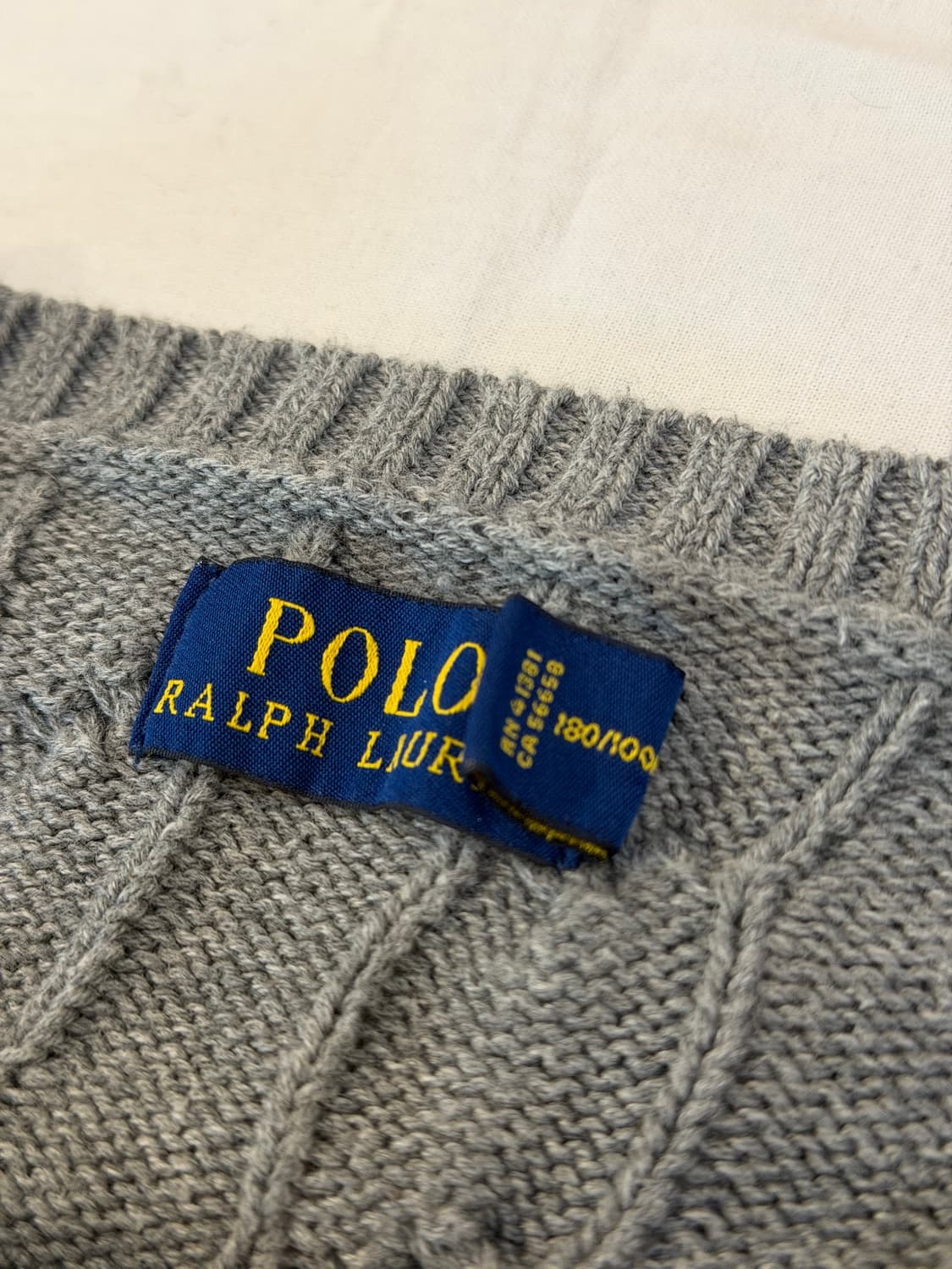 폴로 랄프로렌 신형 꽈배기 케이블 니트 그레이 상품이미지5