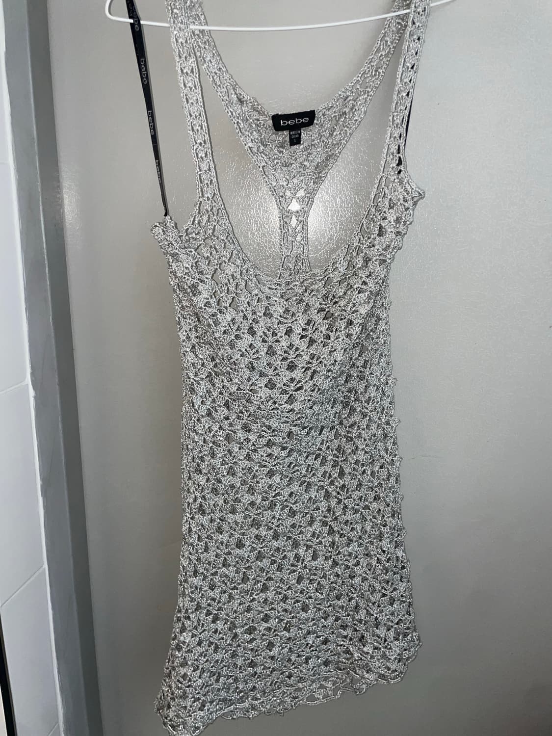 실버 니트 그물 원피스 상품이미지3