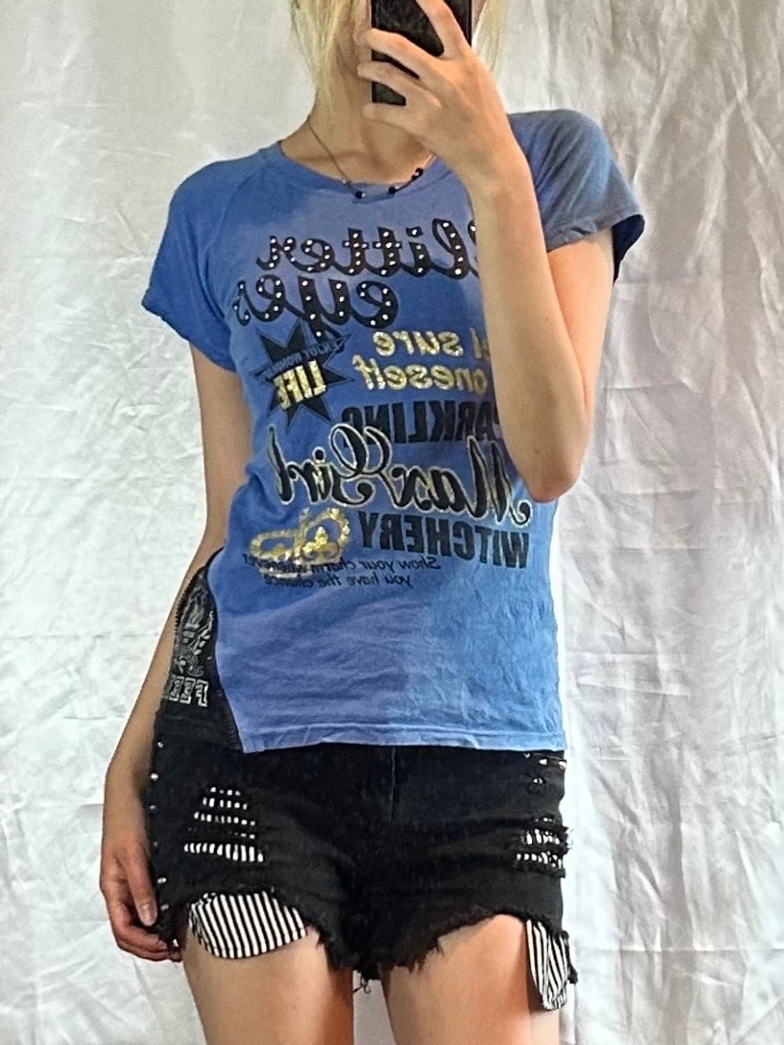 blue y2k gal t-shirt 상품이미지1