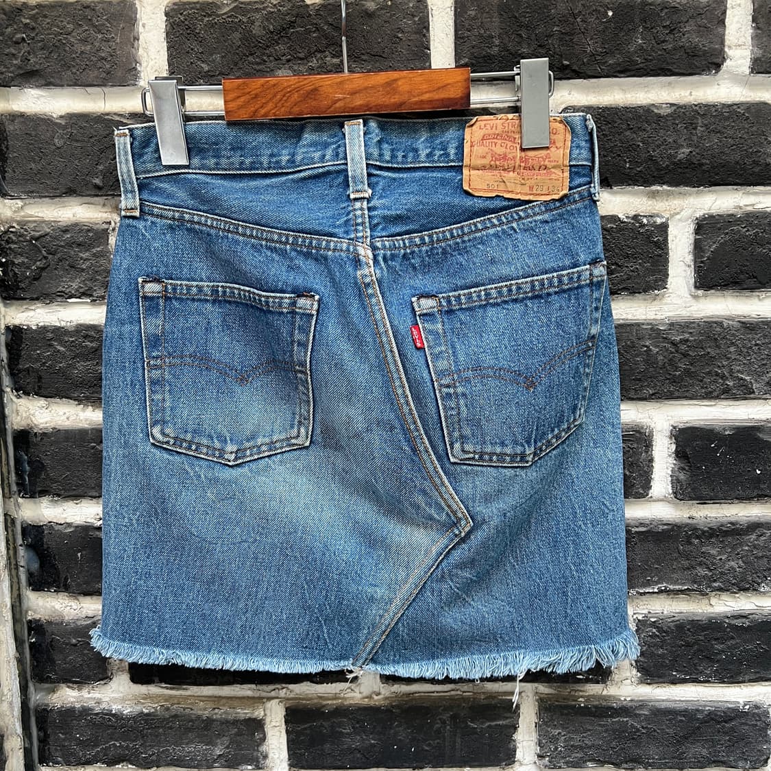 80s levis 501 데님 스커트 상품이미지4