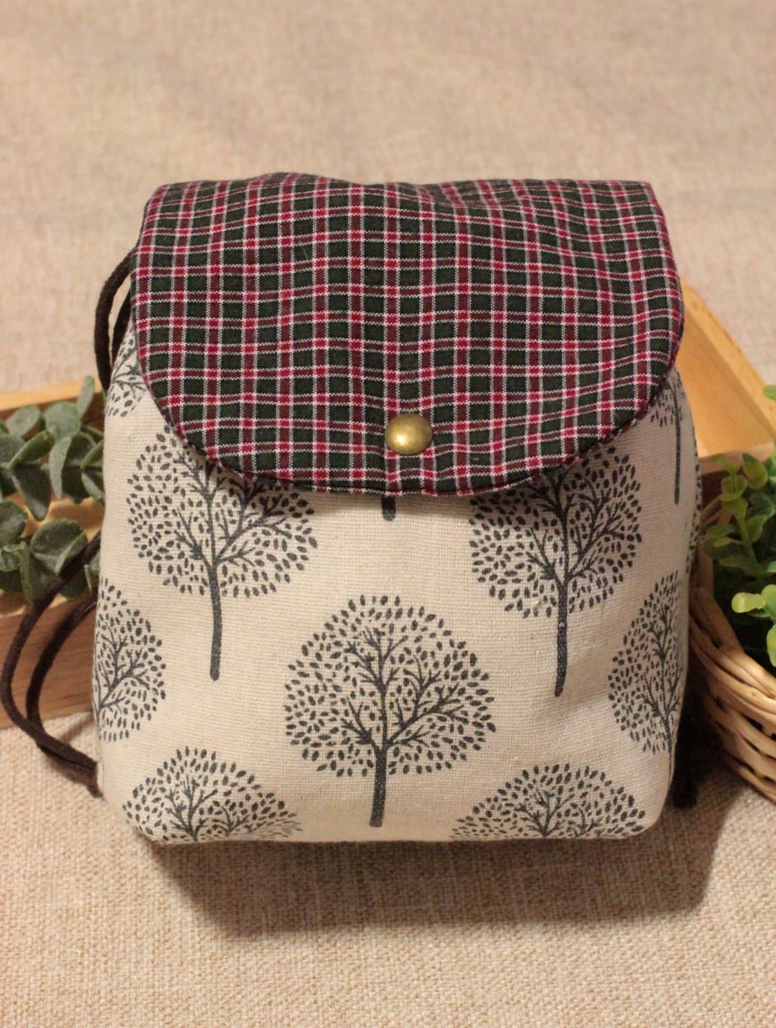 핸드메이드 나무무늬 스트링 파우치 상품이미지2