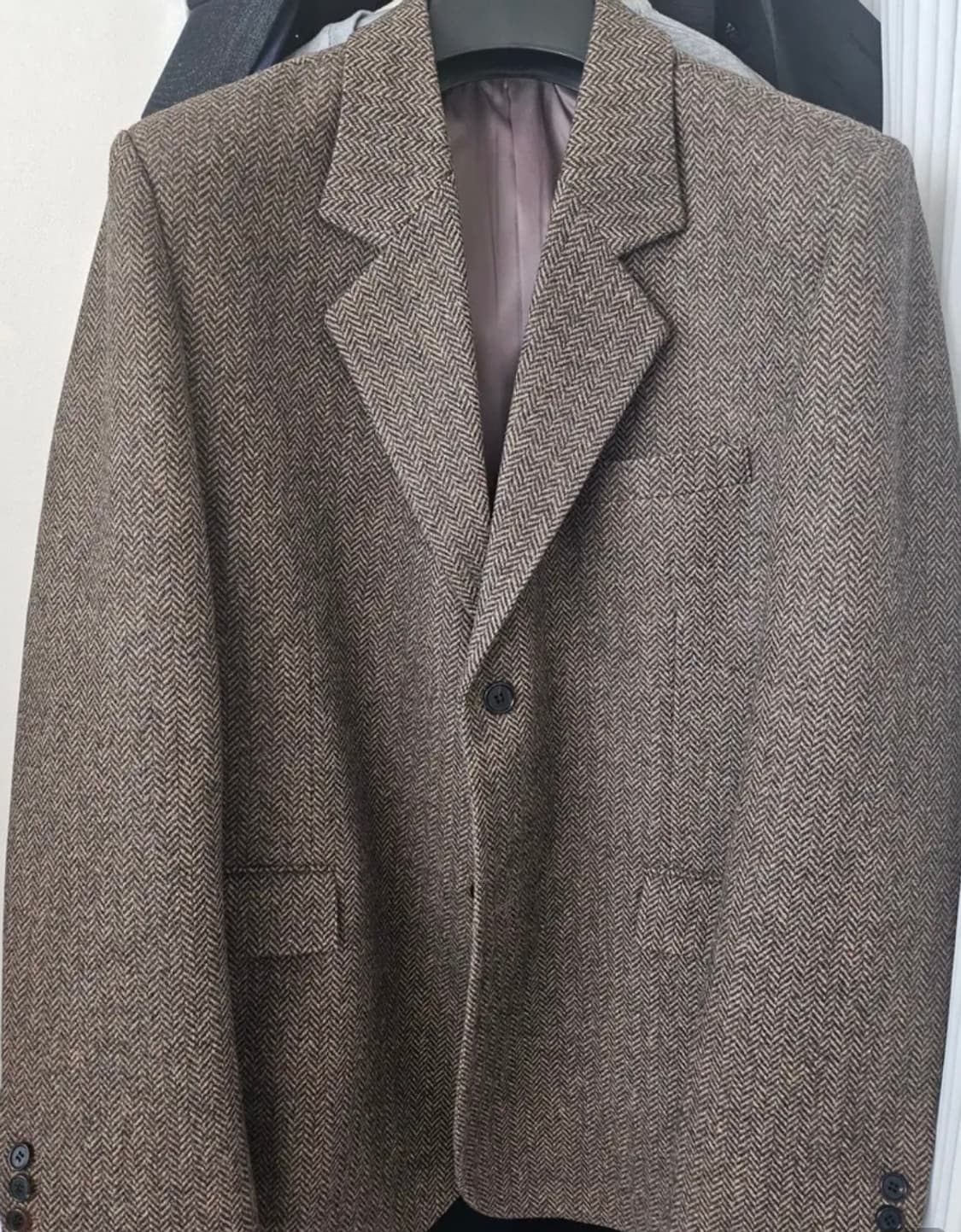 수아레 헤링본 브라운 블레이저 상품이미지2