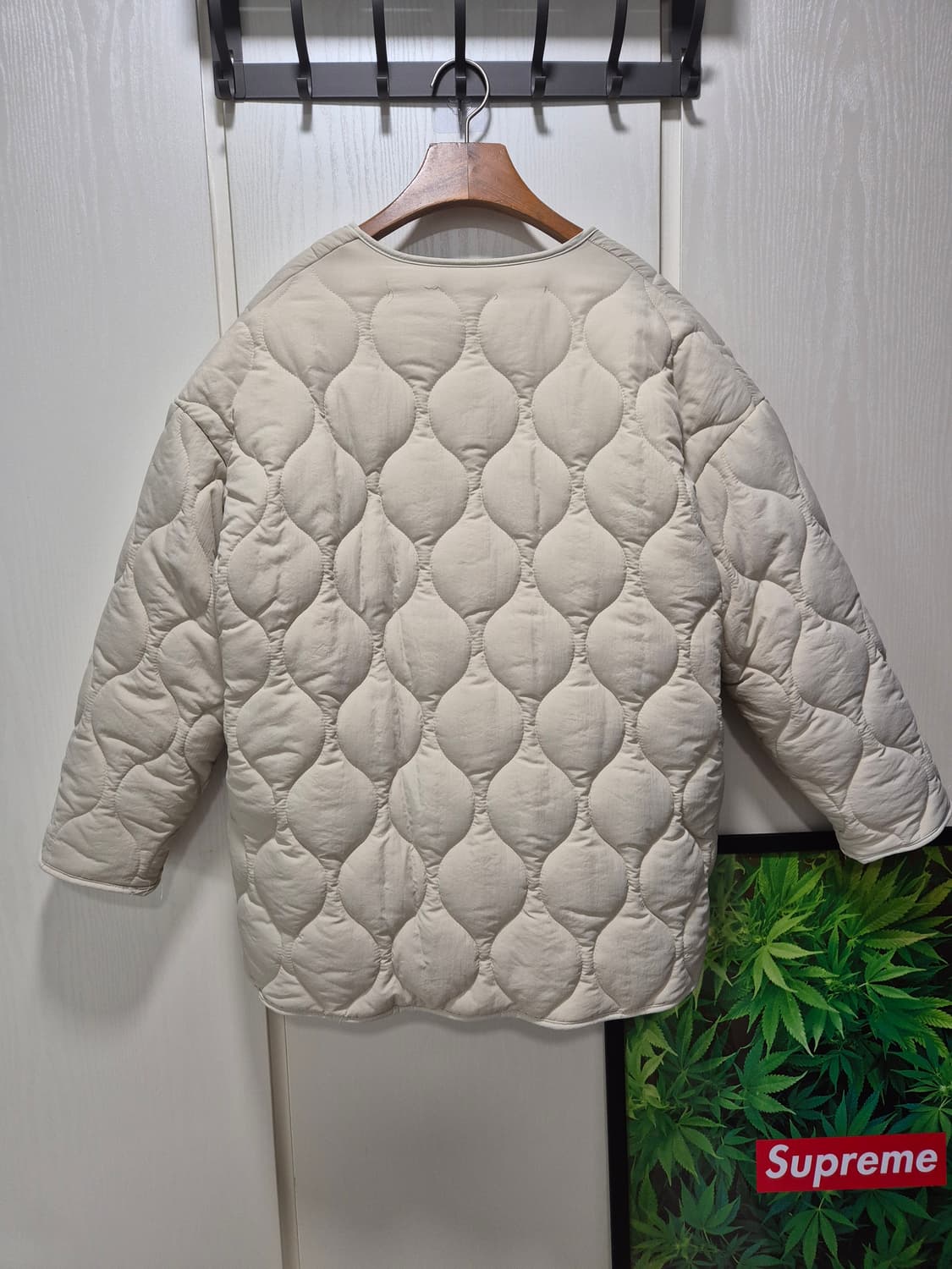 아이보리 누빔 안감 숏 패딩. 깔깔이 상품이미지7