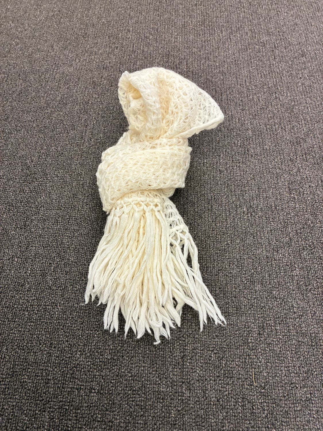 Japanese vintage 여성 아이보리 크로셰 머플러 상품이미지3