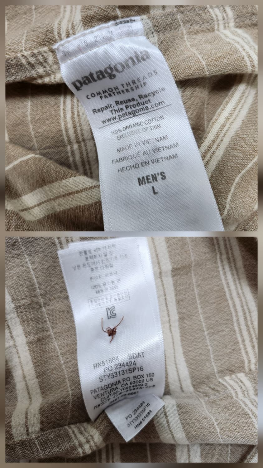 파타고니아 스트라이프후드셔츠(L  상품이미지8