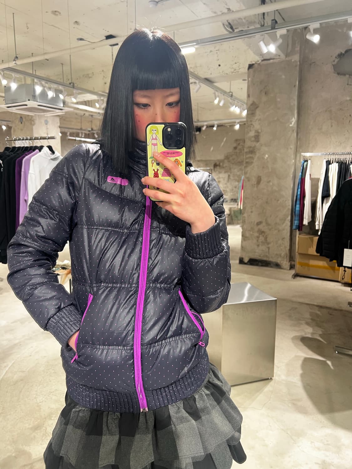 아디다스 퍼플 도트 후디 경량 집업 상품이미지3