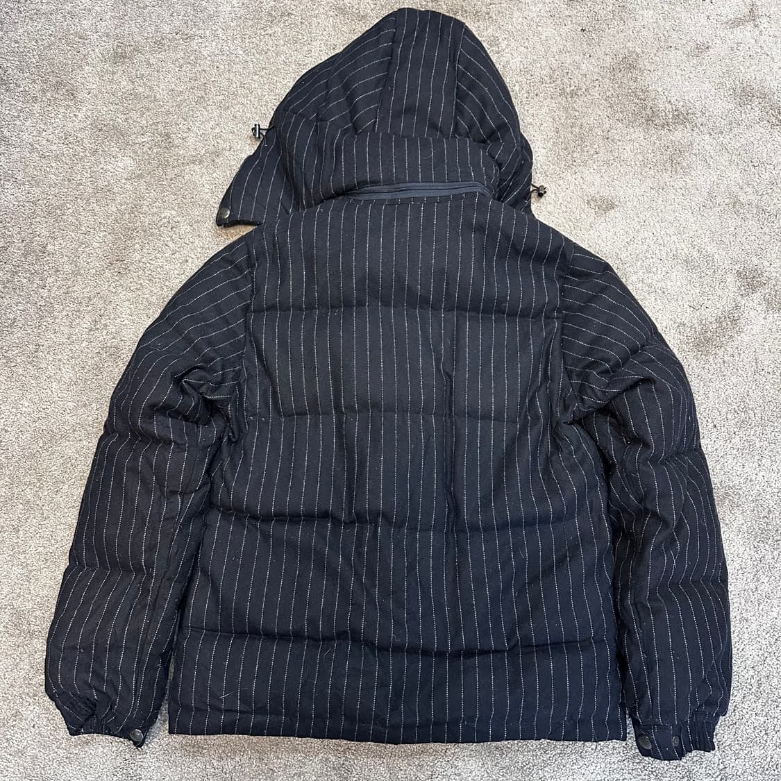 그린라벨릴렉싱 네이비 네크비조 울 스트라이프 다운 자켓L 상품이미지7