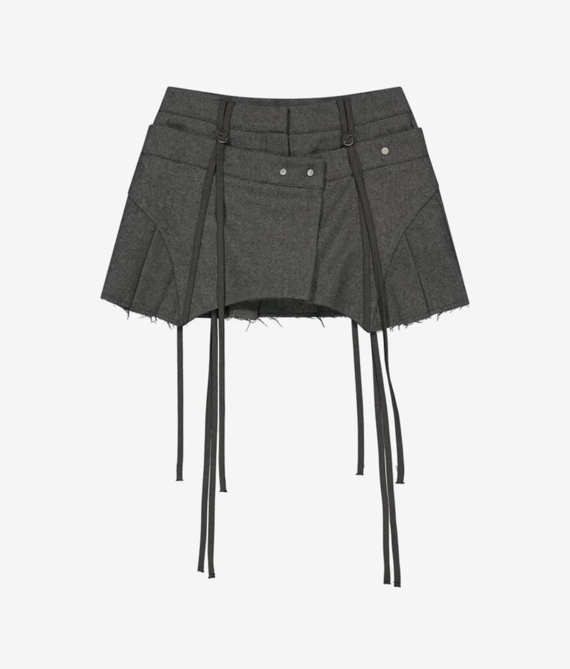 OJOS오호스 마이크로 울쇼츠 그레이 숏팬츠가터플리스배색로우라이즈자켓셋업 상품이미지5