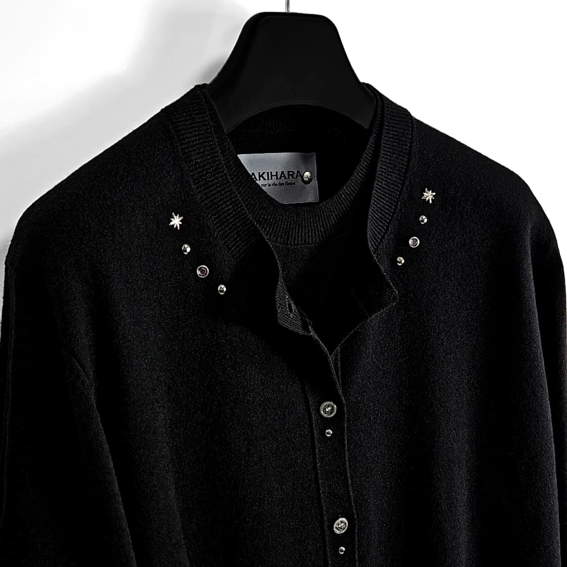 Amano 웨스턴 리벳 투피스 레이어드 니트 (black) 상품이미지9