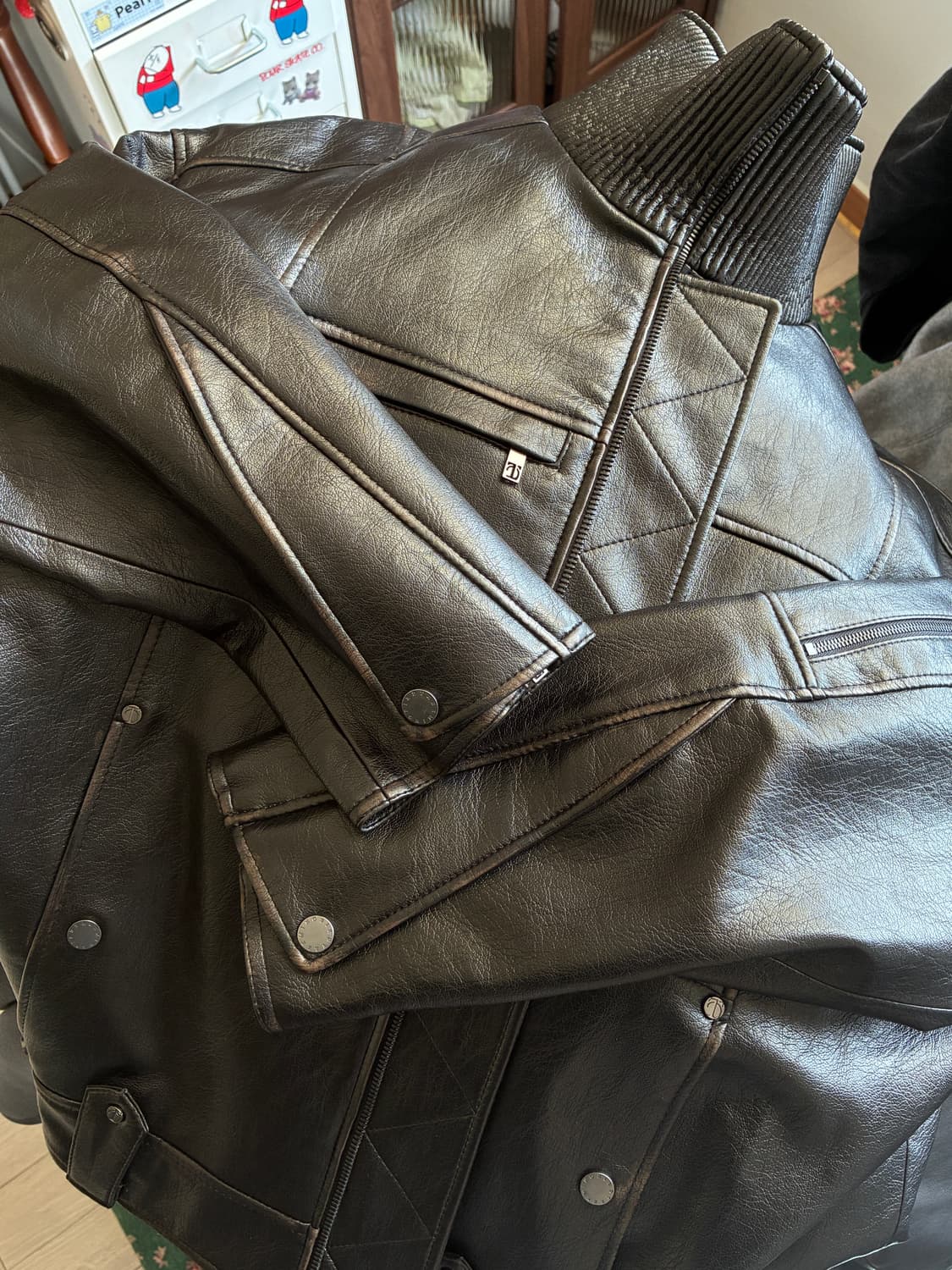 트리밍버드 빈티지레더 봄버 자켓 상품이미지3