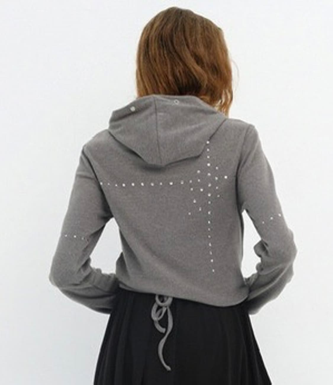 세릭 비즈 랩 후드 가디건 멜란지 그레이 상품이미지2