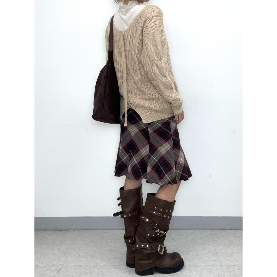 빈티지 울30% 러블리 베이지 니트 상품이미지3