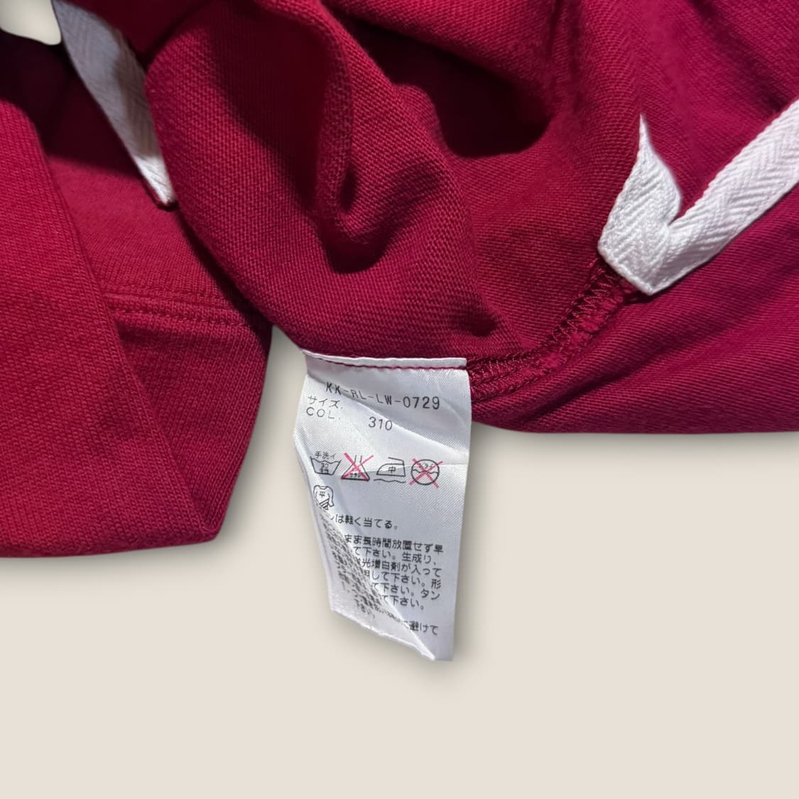 90s 폴로 랄프로렌 레드 럭비티 M 상품이미지3