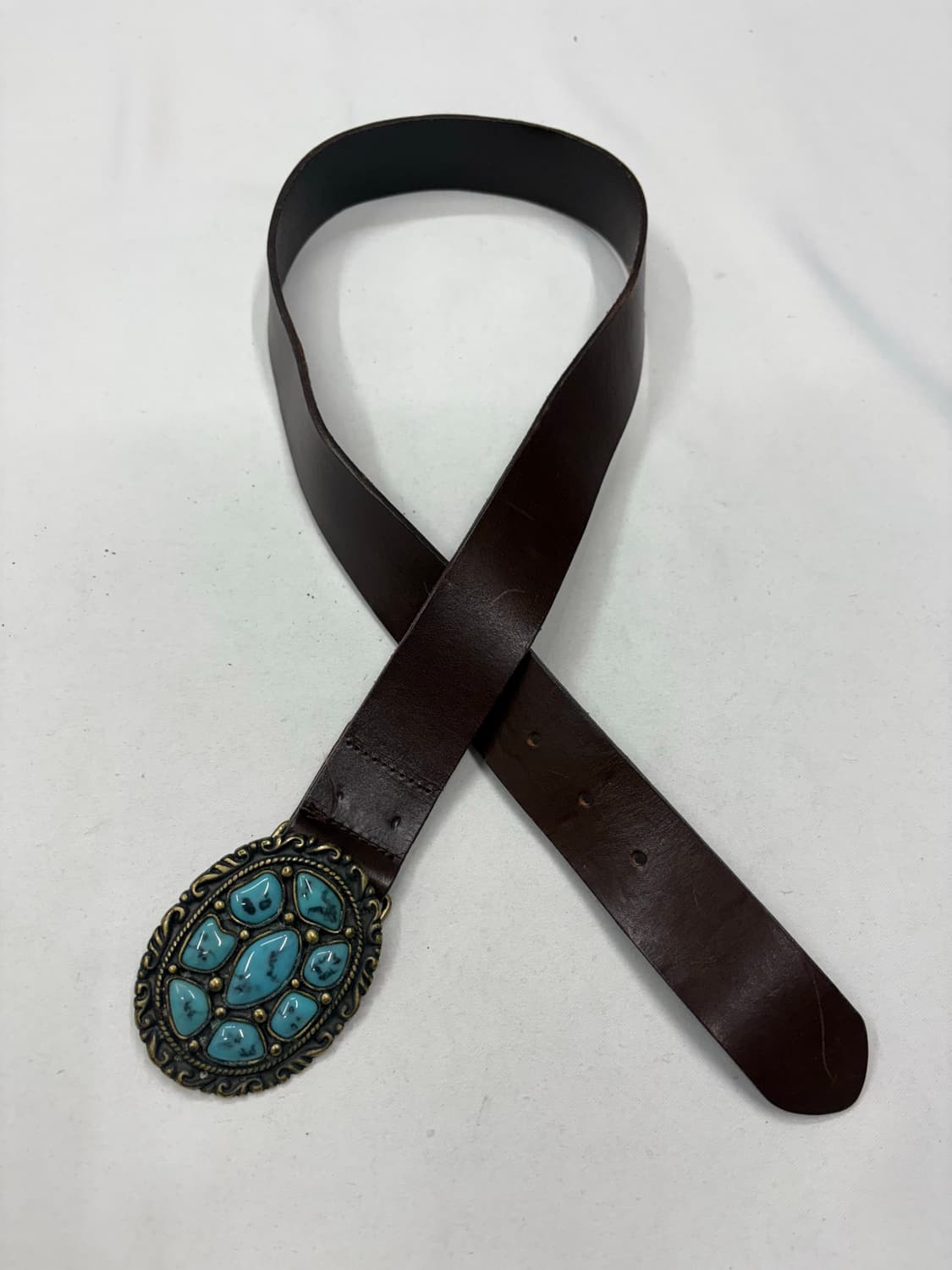 빈티지 웨스턴 콘초 터키석 버클 벨트 상품이미지3