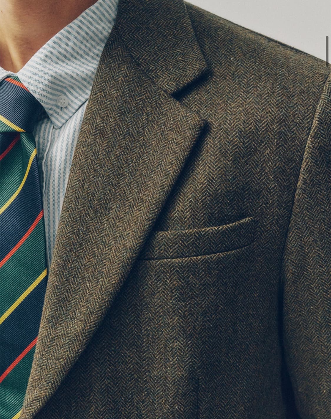 Yale 예일 헤리티지 울 블레이저 헤링본 브라운 상품이미지5